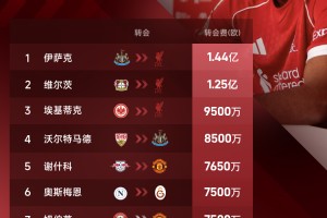 近两年夏窗前十球员对比：8.9亿PK去年6.07亿，标王相差近一倍