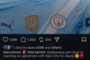 阿坎吉现身罗马诺评论区，一脸茫然表示毫不知情